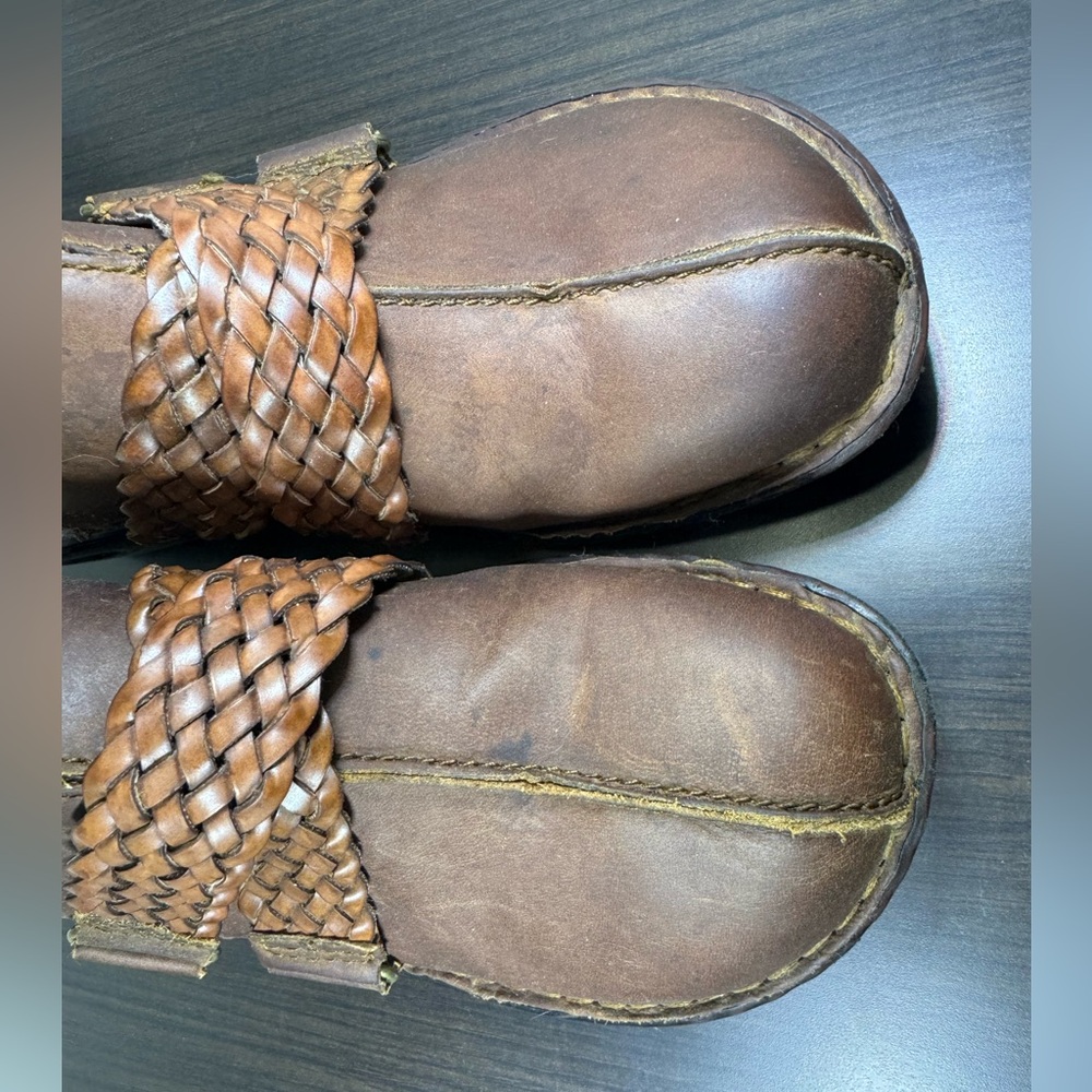 B.O.C Born Concept Western Brown Leather Mules Bohemian Clogs Size 8 - Picture 8 of 10
